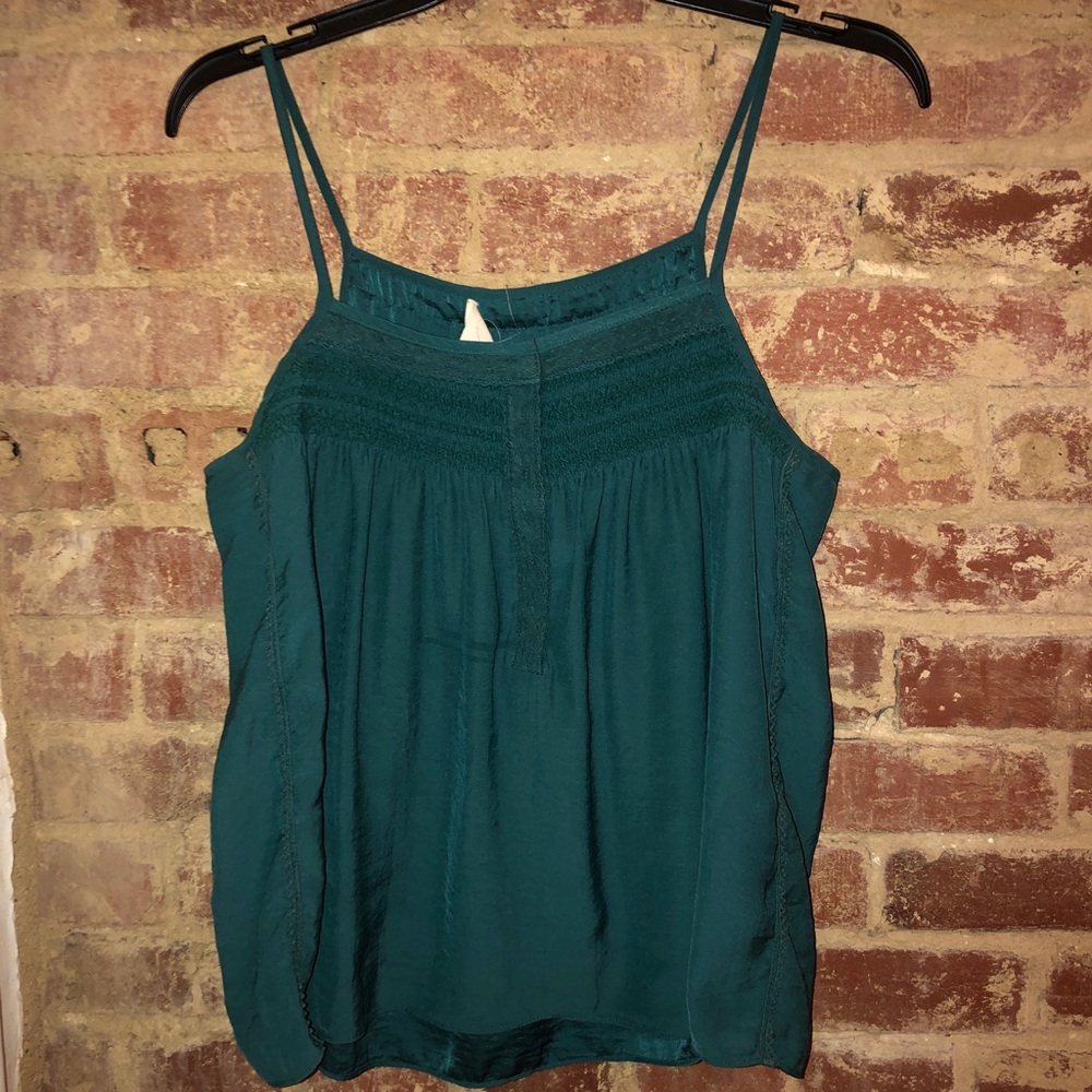 Urban Outfitters Teal Silk Tank